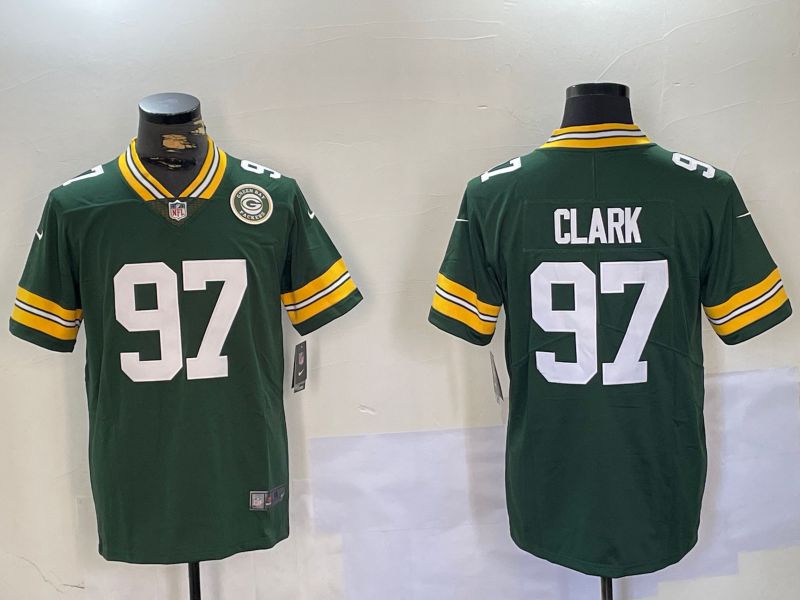 Men Green Bay Packers #97 Clark Green Second generation 2024 Nike Limited NFL Jersey style 2